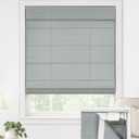 LazBlinds No Drill Roman Shades for Windows, Cordless Light Filtering Window Shades with UV Protection, Polyester Fabric for Bedroom & Living Room, 36" W x 64" H, Grey