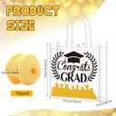 Kolldenn 48 Pcs Graduation Gift Bag Bulk 2026 Congrats Grad Clear Goodies Bags with Handle Reusable Treats Tote Bag for Students High School College Graduates End of School Year Class Party(Gold)