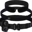 Tactical Belt with Buckle | Molle Belt | Security Utility Belt with Pouch | Heavy Duty Battle Belt with Premium Pouch (M 34" X 42", Black)