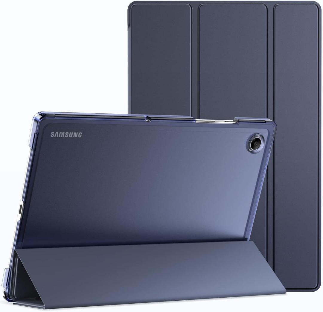 JETech Case for Samsung Galaxy Tab A8 10.5-Inch 2022 (SM-X200/X205/X207), Slim Translucent Back Tri-Fold Folio Stand Protective Tablet Cover, Auto Wake/Sleep (Navy)