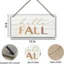 PHAMTE Fall Door Decor, Hello Fall Printed Wood Plaque Sign & Autumn Wall Sign - 12 x 6 Inches (brown)