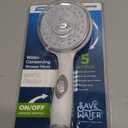 Camco RV Shower Head - Features Convenient On/Off Switch & 5 Different Spray Patterns - Designed to Conserve Potable Water - Simple to Clean w/Rubber Spray Tips - White (43711)