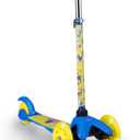 Self Balancing Kick Scooter with Light Up Wheels, Extra Wide Deck, 3 Wheel Platform, Foot Activated Brake, 75 lbs Limit, Kids & Toddlers Girls or Boys, for Ages 3 and Up