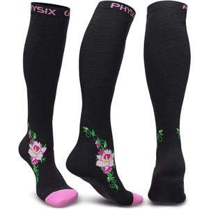 Physix Gear Compression Socks 20-30 mmHg - Men & Women - Running, Nurses, Shin Splints, Flight, Travel, Size S/M