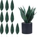 summer flower 9inch 10pcs Fake Snake Plants Leaves Set Artificial Small Sansevieria Leaves Faux Snake Plant Stems for Home Office Indoor Room Decor Desk DIY Outdoor Front Porch DIY Decorations