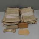 Nodaaiie 50 Pcs 5 x 7 Inch Burlap Bags with See-Through Window & Bonus Cards, Natural Jute Burlap Sack Drawstring Gift Favor Pouches for Wedding Party Favors Jewelry Samples