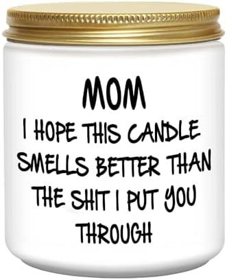 Pack of 2, Candles Gifts for Mom from Daughter Funny Cool Christmas Birthday Mothers Day Candles Gifts for Mom Unique Lavender Scented Soy Candle I Hope This Candle Smells Better Than