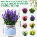 Cindeer 12 Pcs Large Artificial Potted Flowers Fake Potted Plants Plastic Faux Flowers for Home Decor Indoor Artificial Plants in Pots for Wedding Home Desk Tabletop Outdoor Office Kitchen (Vintage)
