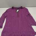 VALOLIA Womens Tops 3/4 Sleeve Sparkly Blouses Dressy Casual Elegant Flowy Double Layers Mesh Shirts, M