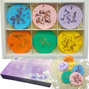 Bath Bombs, 6 pcs, Natural Essential Oil Aromatherapy Tablets, Relaxing Shower Steamers for Aromatherapy
