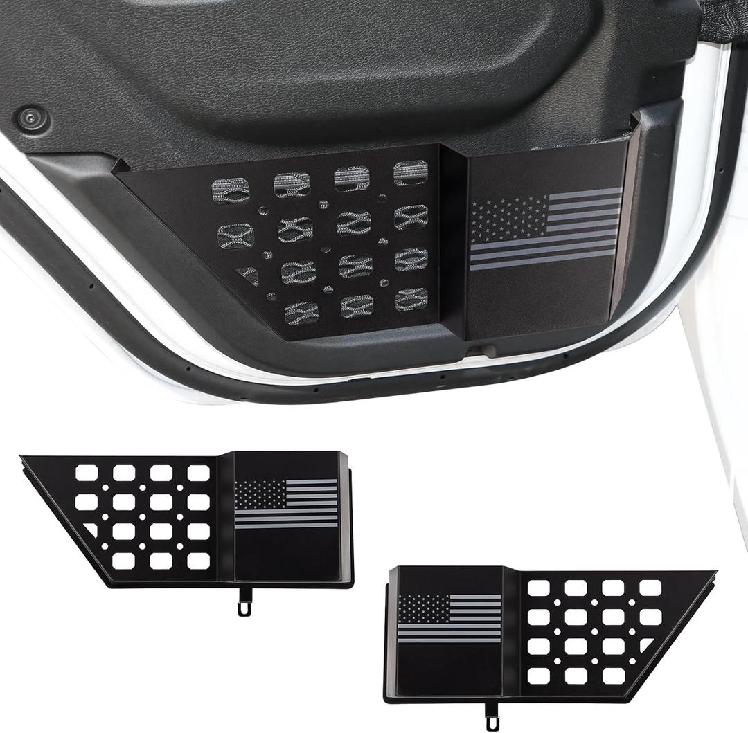 Rear Door Storage Box Pocket Organizer for Jeep Wrangler JL JLU 4XE 2018-2025 & Gladiator JT 2020-2022 2023 2024 2025, 2Pcs