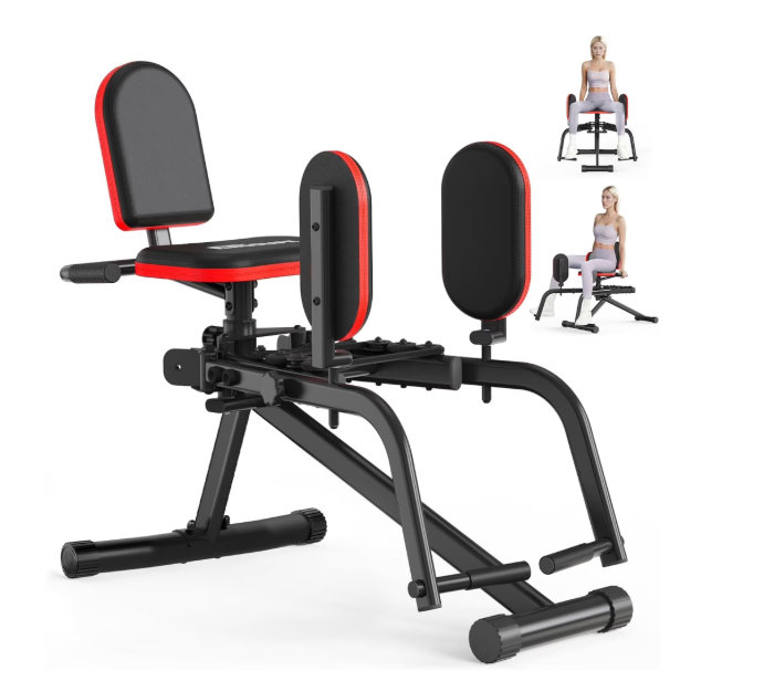 HXD-ERGO Hip Abductor/Adductor Machine for Home Gym, 6-Level Glute Machine & Thigh Workout Equipment, Booty Builder with Plush Padding, Compact Leg Exercise Euipment for Women & Men