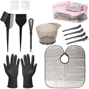 14 Pieces Hair Dye Coloring Kit- Hair Tinting Bowl, Hair Agitator, Dye Brush, Ear Cover, Hairpin, Hair Coloring Cape for Hair Coloring Hair Dye Tools