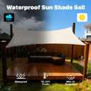 Amgo 14' x 14' Beige Square Waterproof Shade Sail 98% UV Block, 014'X14'