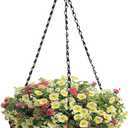 Kingbuy 10 Inch Metal Hanging Planter Basket with Coconut Liner Wire Plant Holder Watering Flower Baskets Round Pot Hanger Garden Decoration for Indoor Outdoor