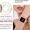 MioHHR Solid Stainless Steel Band Compatible with Apple Watch 38mm(Series 3/2/1) 40mm(Series SE/6/5/4) 41mm(Series 9/8/7) Metal Strap with Soft TPU Case for iWatch Bands for Women and Men, Gold