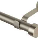 Elrene Home Fashions Serena Single Curtain Rod for Curtains and Drapery with Contemporary Cap Finials, 1-Inch Diameter, 86" - 120" Adjustable Rod, Antique Pewter