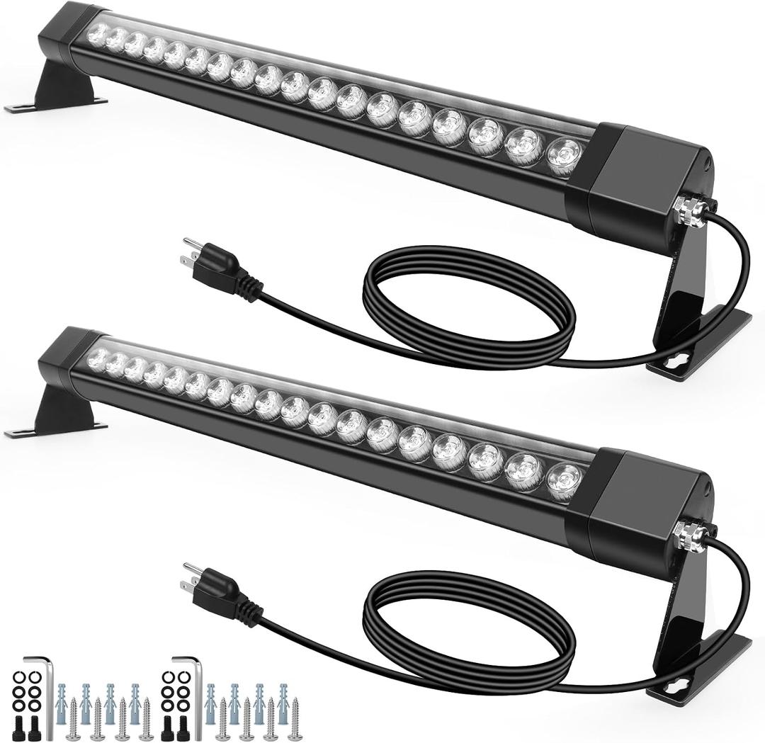 HNRLOY Wall Washer Light 2 Pack,36W 4000K Natural White Wall Washer Lighting,2FT 120V LED Linear Outdoor Wall Wash Light Bar for Garden,Backyards,Building,Courtyards Lighting