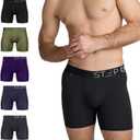 STEP ONE Mens Boxer Briefs, Underwear for Men Pack of 5, Anti Chafing Mens Underwear, Comfortable Moisture-Wicking Boxers, M