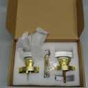 Gold Door Knob Crystal Door Knobs Passage Door Knobs Interior, Modern Round Glass Door Knob Satin Brass Door Knob Brushed Gold Door Handle for Hallway Pantry Closet Door Knob (1 Pack Passage)