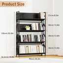 Book Cart 53.1" H x 35.4" W x 10.3" D 4 Tier Rolling Library Book Cart Large Capacity Bookshelf Storage Rack Mobile Book Storage with Wheels Cart for Home Office Classroom (35.5in Wide)
