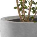 Kante 18",14",10" Dia Concrete Round Planters (Set of 3), Outdoor Indoor Large Planter Pots with Drainage Hole and Rubber Plug for Home Patio Garden, Natural Concrete