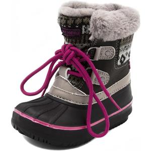  LONDON FOG Girls Toddler Tottenham Cold Weather Snow Boot, Toodler7 (Grey/Pink,)