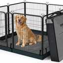 Dog Playpen with Bottom and Storage Bag, 32" H 8 Panels Puppy Pen with Square Bottom, Heavy Duty Dog Fence for Small/Medium Dogs