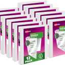 Avery Durable View 3 Ring Binders for Home, School Supplies, Office, or Organization Needs, 1" Slant Ring, 12 Pack White Binders (17012)