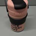 YCT Insulated Travel Coffee Cup 15 oz - Portable Stainless Steel Bottle - Spill Proof and Leak Proof - Reusable for Hot and Cold Beverages (Pink)