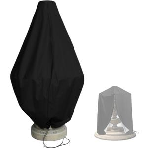 Fountain Cover for 50H 40D Inches Patio Fountain with Drawstring Rain and Snow Protection Cover for Outdoor Patio Garden Black