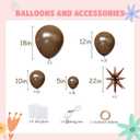 83pcs Dark Brown Balloons with 2 Foil Star Balloons, 18 12 10 5 Inch Coffee Brown Latex Balloon Garland Arch Kit for BOHO Birthday Bear Baby Shower Wedding Party Decorations