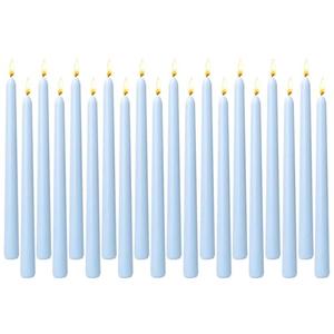 20-Pack Ice Blue Taper Candles Unscented, 10 Inch Tall Dinner Table Candles for Winter Wedding Centerpieces, Bulk Candlesticks Smokeless Dripless, Cool Blue Decorative Candle for Home Decor