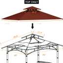Tanxianzhe Grill Gazebo Replacement Canopy Top Cover 58 Double Tiered BBQ Roof ONLY FIT for Gazebo Model L-GG001PST-F (Burgundy)