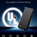 48V Lithium Battery Charger UL Certified 54.6V 2A Fast Charger for Electric Bike, with Auto Shutoff, Intelligent Temperature Control & Fire-Resistant Case