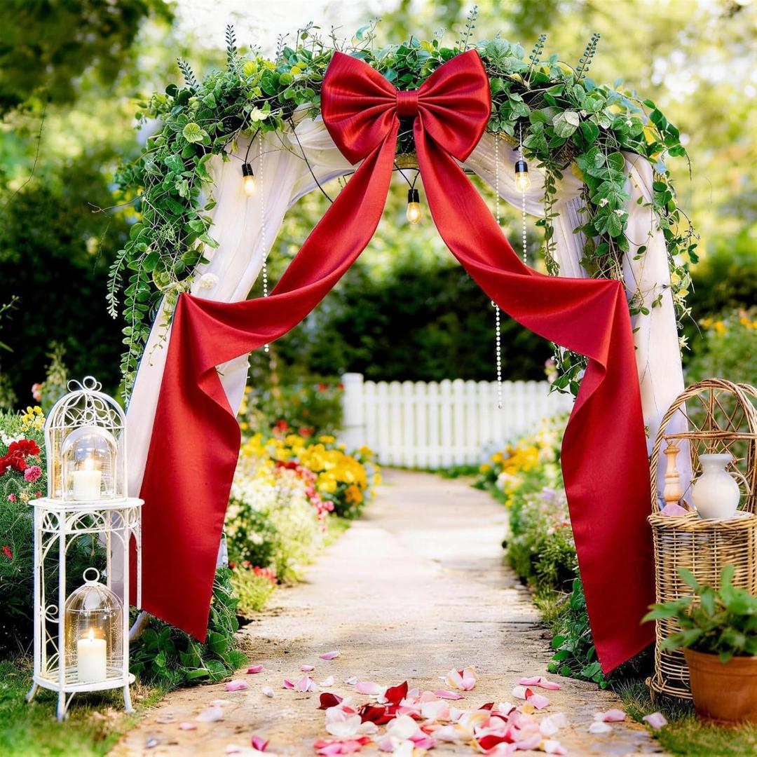 Extra Long Satin Red Bow for Coquette Room Decor,70x20 Inch Bow Wall Decor for Valentine's Day Bachelorette Bridal Shower Wedding Birthday Decorations