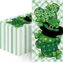 RiVolTa St Patricks Day Napkins - 100 Pcs Green Shamrock Lucky Clover Napkin Disposable Paper Cute Mouse Guest Cocktail Beverage Party Supplies Irish Holiday Dinner Decorative Table Home Kitchen Decor