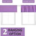 DECOVSUN Light Purple Valance for Windows 60x18 Inch Solid Thermal Insulated Blackout Rod Pocket Kitchen Short Curtain Toppers Valance for Bathroom Living Room, Lilac Lavender