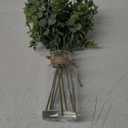 Zheart Fake Eucalyptus Stems in Glass Vase with Faux Water,14" Artificial Plants Eucalyptus Leaves for Shelf Desk Bathroom Farmhouse Room Coffee Table Home Decor (Sage Green)
