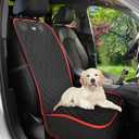 Front Seat Dog Cover for Car, Truck & SUV - Waterproof, Non-Slip Pet Car Seat Cover for Dogs - Durable, Easy to Install & Clean, Front Passenger Seat Protector for Pets & Vehicles (Red)