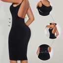 Backless Slip Dress for Women Tummy Control Low Back Shapewear Dresses Open Back Body Shaper Seamless Sexy Tank Tops ( Size S )
