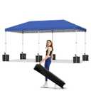 10x20 Pop Up Canopy Tent Outdoor Canopy with No Removable Sidewall One-Person Set Up Heavy Duty Commercial Instant Tent Shelter-Blue