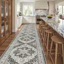 Madane Hallway Runner Rug 3x16 - Vintage Non Slip Washable 16ft Kitchen Runner for Entrance Soft Long Carpet Runners for Living Room Bathroom Low Pile Floor Mat for Bedroom Dining Room, Black