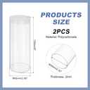 MECCANIXITY Transparent Plastic Storage Tubes, 2 1/2" x 6"(63x150mm) Polycarbonate Clear Rigid Round Storage Tubing with Black Lid, 2 Set