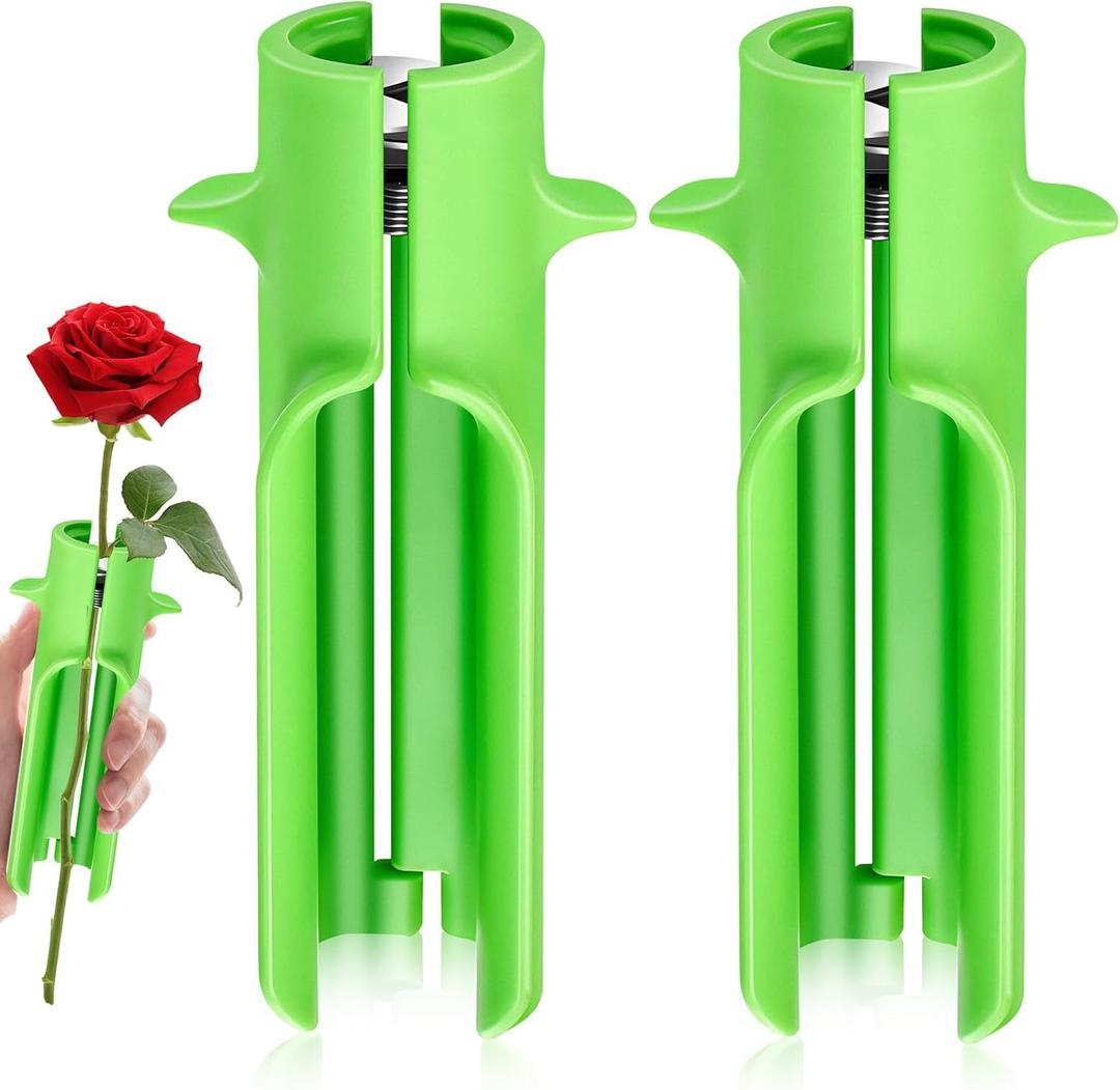 2Pcs Rose Thorn Stripper Tool Flower Cleaner Cutter Thorn Remover Leaf Stripper Tool Green Gardening Floral Arrangements New Upgrades Efficient Clean Stem for Professional Florist Home Flower Shop