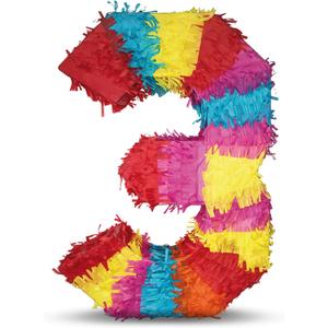 Party Factory Pinata Numbers 0-9 Kids Birthday Slap Pinata 16.5 x 13.7 x 3.1 inch Decoration Birthday Decoration (3)