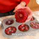 3 x Wreath Ice Mold for Holiday Cocktails, Flexible Silicone Mold for Wreath Ice Cubes, Soap & Chocolate, Donuts, Easy Release for Baking & DIY Crafts (Style-A)