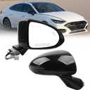 Right Passenger Side Exterior Side Mirror Compatible With 2020-2022 Hyundai Sonata Manual Folding Power Glass Heated Turn Signa Blind Spot 87620L0040 (8Pin)