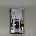 DEERLAMN Case for Samsung Galaxy S25+ Plus 6.7-Inch with Slide Camera Cover+Screen Protector(1 Pack), Rotated Ring Kickstand Military Grade Shockproof Protective Cover-Grey