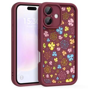 FUXICASE Case for iPhone 16, Silicone Shockproof Cover Women